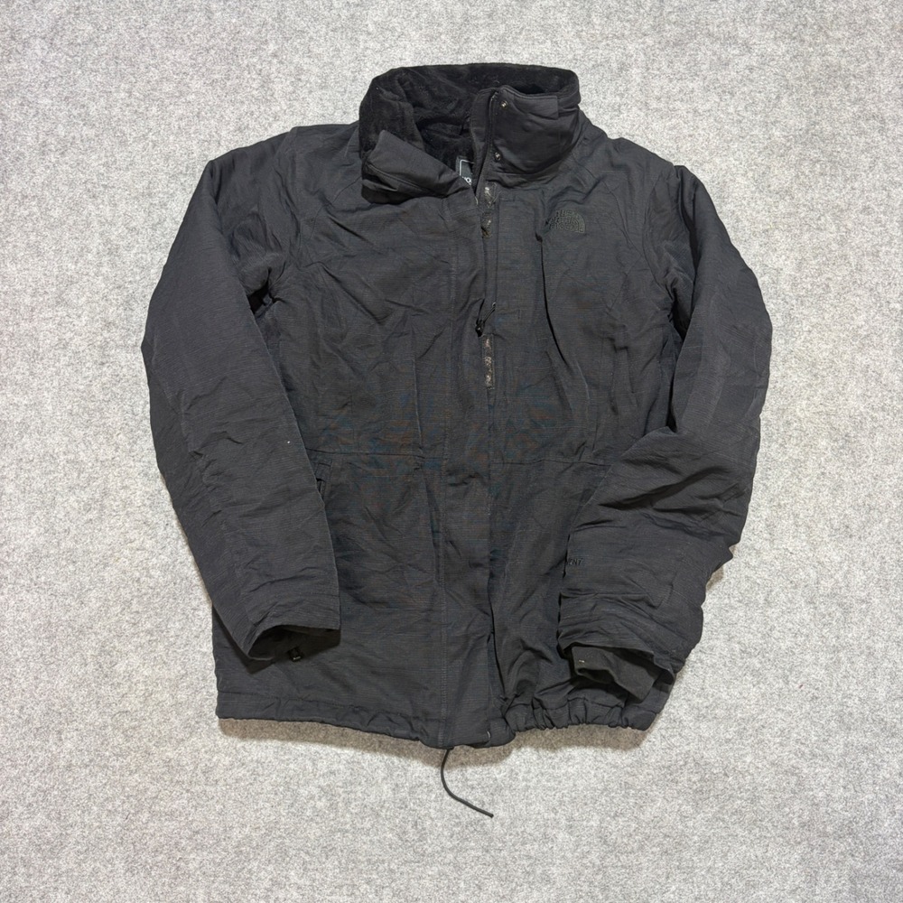 The North Face HyVent Black Fleece Lined Jacket Womens Medium Full Zip Coat